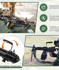 Two Pack Foldable Carry Handles With Non Slip Grip And Aluminum Base on firearm, 50 lb load capacity, installed on 20mm rail.