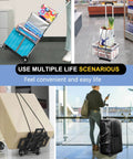 Folding hand truck aluminum trolley used for luggage, grocery shopping, and airport travel.