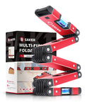 Multi Function Foldable Level Tool 28 Inch With Folding Design in packaging and unfolded position, ideal for woodworking and DIY.