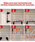 Instructional guide using Multi Function Foldable Level Tool 28 Inch With Folding Design for precise leveling and tool organization.