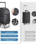 ✝️ 2 in 1 Shopping Carts for Groceries, 330 lbs Grocery Cart on Wheels, black foldable utility cart with durable design and tote bag