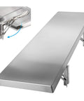 Foldable Concession Shelf for Snack Bars and Carts, 36 by 12 Inches, Stainless Steel, Drop Down Design, wall-mounted view