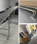 Commercial Foldable Conveyor Rollers Belt System, 20 Inch Wide Stainless Steel Conveyor Rail With 50 Cm Inner Width For Warehouse Unloading