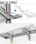 Foldable Concession Shelf for Snack Bars and Carts, 36 by 12 Inches, Stainless Steel, Drop Down Design, installation view