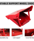 Foldable Steel Wheel Chock Set For Cars And Trailers 2 Pack With Heat Treated Drop Forged Construction Stronger Than Plastic Compact Fold Flat