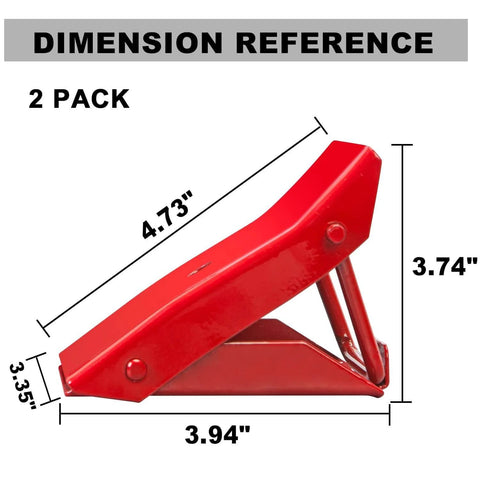 Foldable Steel Wheel Chock Set For Cars And Trailers 2 Pack With Heat Treated Drop Forged Construction Stronger Than Plastic Compact Fold Flat For Easy Carry And Storage TD5775 By Big Red side view