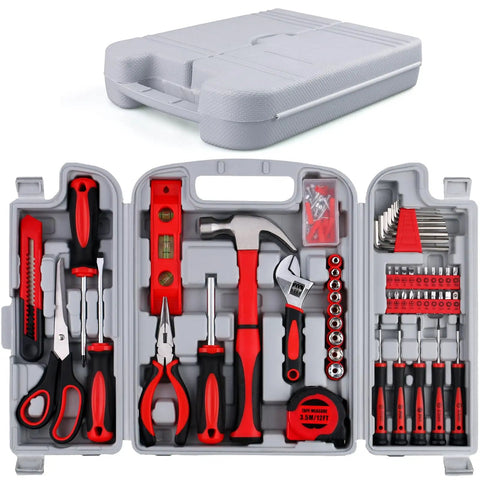 All Purpose 156 Piece Home Tool Kit In Foldable Toolbox For Everyday DIY And General Repairs Unisex Hand Tools Set