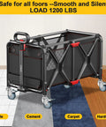 Utility cart with 3 inch expanding stem caster wheels set of 4 for prep tables heavy duty casters with locking brake on various surfaces
