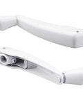 Two white foldable window crank handles for 11/32 inch casement and awning operators