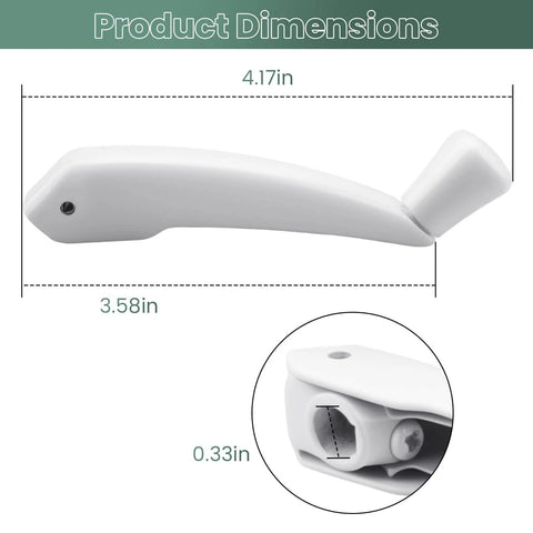 Foldable Window Crank Handle For 11/32 Inch Casement And Awning Operators, Compatible With Truth, 2 Pack, showing dimensions and spline size