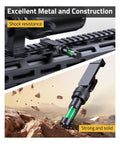 foldable scope leveling kit with shock resistance on rifle picatinny rail, emphasizing strong and solid construction