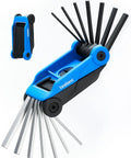 Folding Allen Wrench Set 14 Piece With Metric And SAE Sizes 2mm To 6mm And 5/64 Inch To 1/4 Inch For Home DIY And Bicycle Maintenance And Repairs