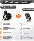 Comparison of upgraded and standard wheels for Folding Hand Truck Lightweight Hand Truck Dolly Foldable, highlighting wheel size and features.