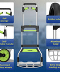 ✝️ Folding Hand Truck and Dolly,309 lb Capacity Aluminum Portable Cart with Telescoping Handle and PP+EVA Wheels features
