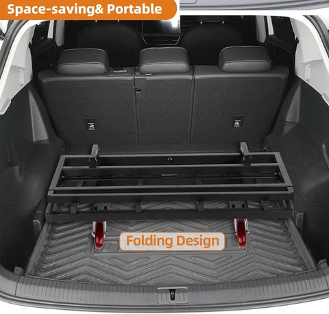 Folding Drywall Dolly With 5 Inch Swivel Casters 2000 Lbs Load Capacity Portable Panel Cart folded in vehicle trunk