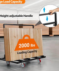 Folding Drywall Dolly With 5 Inch Swivel Casters 2000 Lbs Load Capacity Portable Panel Cart with height-adjustable handle