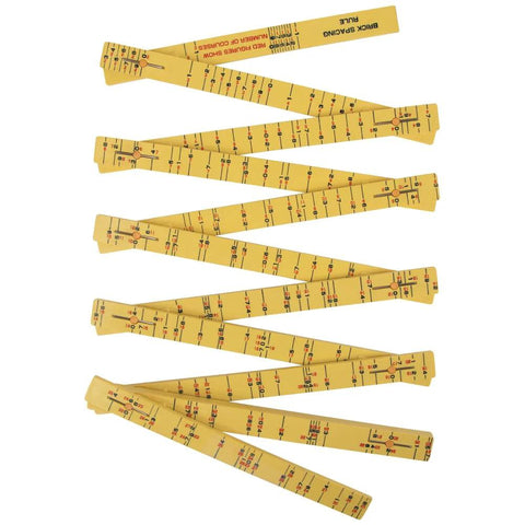 Folding Ruler 6-Foot Fiberglass With Brick Scale On Reverse And Outside Reading One Sixteenth Inch Graduation Riveted Lock Joints