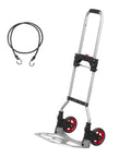 Dolly Cart Folding Hand Truck and Dolly, Steel Portable Cart with Telescoping Handle and Nylon Rubber Wheels, plus bungee cord