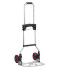 Dolly Cart Folding Hand Truck and Dolly, Steel Portable Cart with Telescoping Handle and Nylon+Rubber Wheels 180 lbs Capacity front view