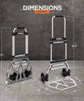 275 Ibs Capacity Folding Hand Truck Dolly – Lightweight Aluminum Frame Dolly Cart with 42" Telescoping Handle