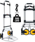 ✝️ 380 LB Capacity Folding Hand Truck Heavy Duty Foldable Dolly Cart with Wheels, Aluminum frame and telescoping handle