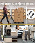 Folding Hand Truck 500lbs, Portable Heavy Duty Dolly Cart, 6 Wheels Collapsible Luggage Cart with 2 Elastic Ropes in use