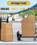✝️ Upgraded 3 in 1 Folding Hand Truck, 600lbs Capacity, Heavy Duty Convertible Dolly with Retractable Handle, 4 Rubber Wheels, Boxes