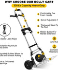 330 LB Capacity Folding Hand Truck Dolly Cart with telescoping handle, rubber wheels, and accessories for versatile moving use