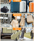 Folding Hand Truck, Dolly Cart with Wheels Foldable used for moving luggage, shopping bags, and boxes for travel, shopping, and office moves.