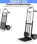 ✝️ Folding Hand Truck Dolly - 600 LB Capacity with heavy-duty wheels shown folded and unfolded, compact for storage