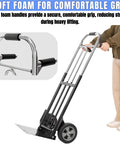 ✝️ Folding Hand Truck Dolly - 600 LB Capacity, soft foam grip, heavy-duty wheels, moving in warehouses, offices, homes