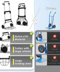Comparison of Folding Hand Truck Dolly Cart with 7 Inch wheels and nylon material versus other plastic carts.