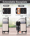 Folding Hand Truck Lightweight Hand Truck Dolly Foldable with extendable baseplate, luggage cart with 6 rotate wheels shown in before and after view.