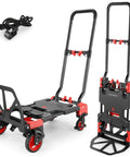 330LB Folding Hand Truck Heavy Duty Carrying, Combination of Four Wheels and Two Wheels Convertible Dolly Cart with Retractable Handle