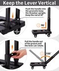Diagram showing how to adjust the handle of a Folding Hand Truck Lightweight Hand Truck Dolly Foldable, with rotation angles.