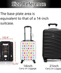 Folding Hand Truck size comparison with 14-inch and 21-inch luggage, showcasing compact design and collapsible dolly for moving (Black).