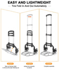 Steps to fold and unfold the ✝️ Folding Hand Truck, Dolly Cart with Wheels Foldable, Lightweight Aluminum Luggage Cart for utility use.