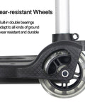 Close-up of wear-resistant wheel on Folding Hand Truck and Dolly 110-lbs Lightweight Portable Luggage Cart for School Travel Office Moving (Black)