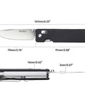Axis Lock Folding Pocket Knife With 11 In 1 Multitool 2.76 Inch 14C28N Steel Blade and G10 Handle showcasing dimensions