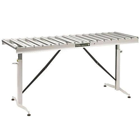 Adjustable Folding Roller Conveyor Table 66-Inch length by 24-Inch wide 17-Ball Bearing Rollers, 500 Lbs. Material support on stand.