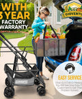 Woman loading groceries into car using Upgraded 36 Gallon Folding Shopping Cart With Wheels For Groceries And More, 80lb Capacity