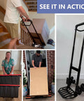 460 LBS Stair Climbing Dolly in use on stairs, folding cart with telescoping handle, thickened steel design for warehouses, homes, offices