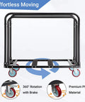 Heavy Duty Folding Table Cart With 2000 Lbs Capacity And 10 Tables 5 Inch Swivel Wheels Durable Table Dolly For Party Events