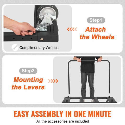 Assembly steps for Heavy Duty Folding Table Cart With 5 Inch Swivel Wheels And 1800 Lbs Capacity, Drywall Dolly Cart For Garage, Home, Warehouse