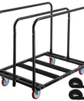 Heavy Duty Folding Table Cart With 2000 Lbs Capacity And 10 Tables 5 Inch Swivel Wheels Durable Table Dolly For Party Events Factory Hotel And Warehouse Use Adjustable Bottom Rods For Flexible Load Sizing And Easy Moving front view