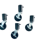 Heavy Duty Folding Table Caster Wheels Set With 3 Inch Locking Casters Elevates Height By 5 Inches, Easy Tool Free Installation