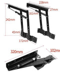 1pair Folding up Top Table Mechanism Hardware Fitting Hinge, Desk Mechanism Hardware Fitting Hinge Spring Standing Rack in folded and unfolded positions