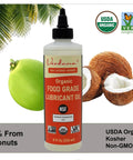 Food Grade Pro Grade Lubricant Oil For Food Equipment With NSF H1 Certification, organic coconut derived, 8 oz bottle with labels.