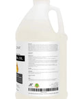Back view of 64 fl oz bottle labeled Food Grade Mineral Oil 90 Viscosity NF USP Grade For Cutting Boards Countertops Made In The USA Velona
