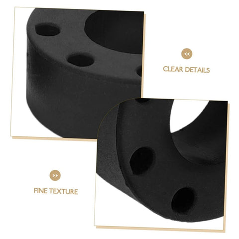 Close-up of black foosball rubber bumper, showing texture and holes, part of 16 Pack Foosball Rubber Bumpers And Rod Protectors For Standard Tables